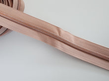 Load image into Gallery viewer, Light Brown Zipper Tape with Rose Gold Teeth - No. 5
