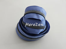 Load image into Gallery viewer, Dark Cornflower Zipper Tape with Gunmetal Teeth - No. 5