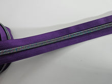 Load image into Gallery viewer, Dark Purple Zipper Tape with Iridescent Teeth - No. 5