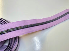 Load image into Gallery viewer, Lilac Zipper Tape with iridescent teeth - No. 5