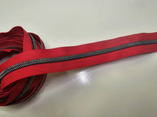 Load image into Gallery viewer, Red Zipper Tape with iridescent teeth - No. 5