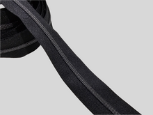 Load image into Gallery viewer, Black Zipper Tape with Gunmetal Teeth - No. 3