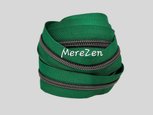Load image into Gallery viewer, Dartmouth Green Zipper Tape with Gunmetal Teeth - No. 5