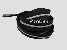 Load image into Gallery viewer, Black Zipper Tape with Silver Teeth - No. 3