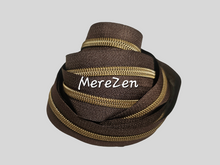 Load image into Gallery viewer, Chocolate Zipper Tape with Antique Bronze teeth - No. 5