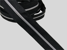 Load image into Gallery viewer, Black Zipper Tape with Silver Teeth - No. 3