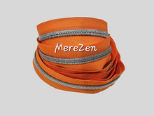 Load image into Gallery viewer, Orange Zipper Tape with Silver Teeth - No.5