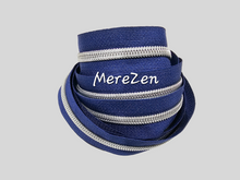 Load image into Gallery viewer, Dark Blue Zipper Tape with Silver teeth - No. 5
