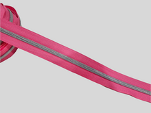 Load image into Gallery viewer, Pink Zipper Tape with Silver teeth - No. 5