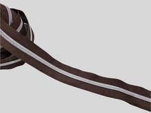 Load image into Gallery viewer, Chocolate Zipper Tape with Silver teeth - No. 5