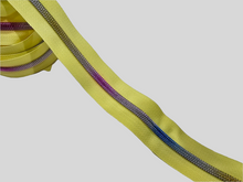 Load image into Gallery viewer, Yellow Zipper Tape with Rainbow Teeth - No. 5