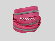 Load image into Gallery viewer, Pink Zipper Tape with Silver teeth - No. 5