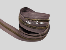 Load image into Gallery viewer, Mocha Beige Zipper Tape with Antique Bronze teeth - No. 5