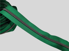 Load image into Gallery viewer, Dartmouth Green Zipper Tape with Gunmetal Teeth - No. 5