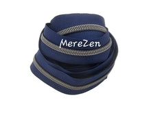 Load image into Gallery viewer, Navy Zipper Tape with Gunmetal teeth - No. 5