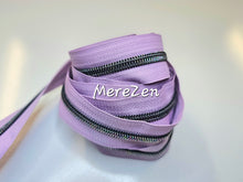 Load image into Gallery viewer, Lilac Zipper Tape with iridescent teeth - No. 5