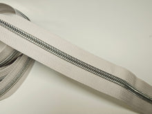 Load image into Gallery viewer, Duck Grey Zipper Tape with Matte Silver teeth - No. 5