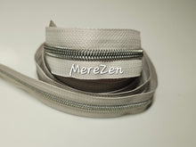 Load image into Gallery viewer, Duck Grey Zipper Tape with Matte Silver teeth - No. 5