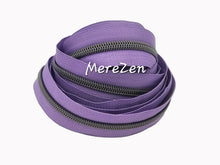 Load image into Gallery viewer, Light Purple Zipper Tape with Gunmetal Teeth - No. 5
