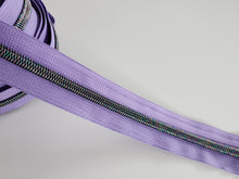 Load image into Gallery viewer, Light Purple Zipper Tape with Iridescent Teeth - No. 5