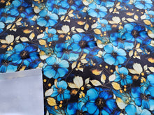 Load image into Gallery viewer, Moody Blue Floral MereLux Bonded Poly/Nylon
