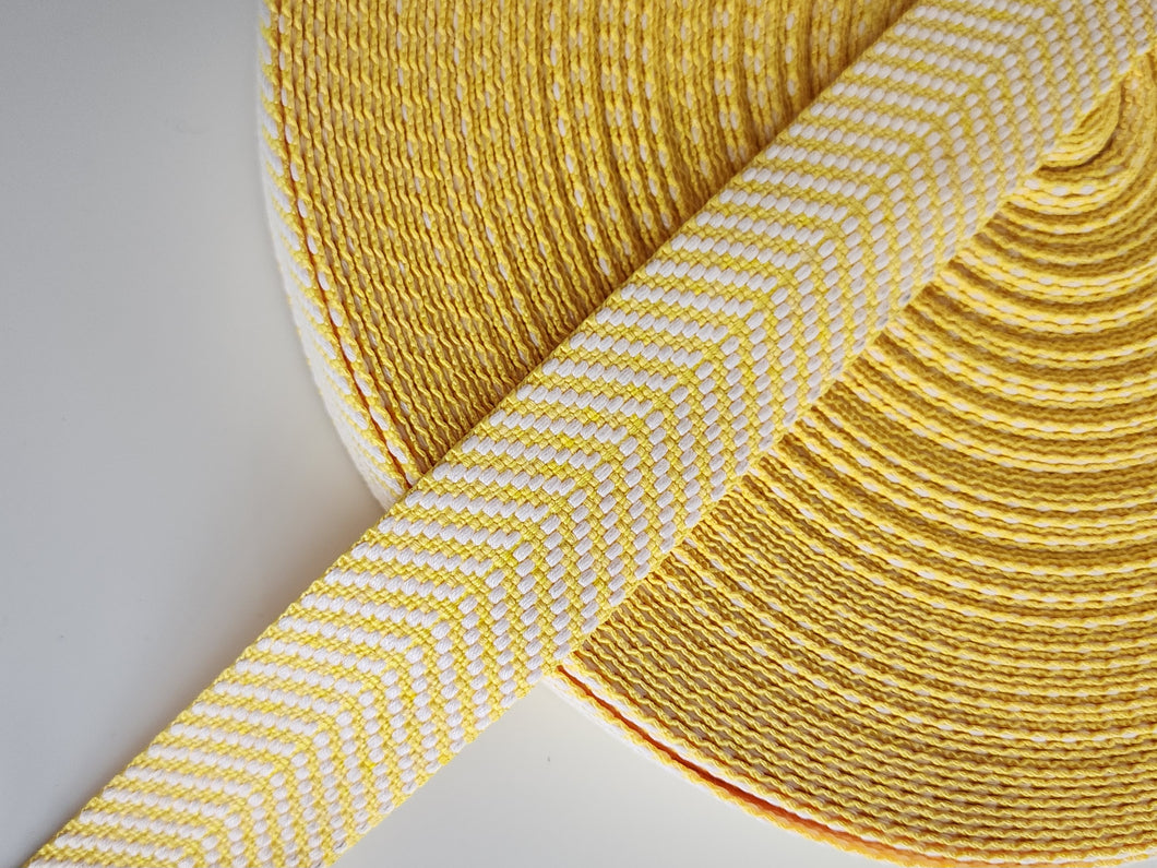 1.5 Inch Jacquard Striped Webbing - Cotton/Polyester Blend