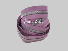 Load image into Gallery viewer, Soft Lilac Zipper Tape with Silver teeth - No. 5