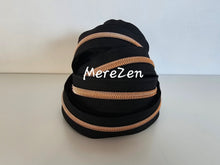 Load image into Gallery viewer, Black Zipper Tape with Rose Gold Teeth - No. 5
