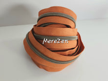 Load image into Gallery viewer, Copper Zipper Tape with Antique Bronze Teeth - No.5