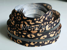 Load image into Gallery viewer, Cheetah Zipper Tape with Gunmetal Teeth - No. 5