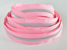 Load image into Gallery viewer, Pink Lemonade Zipper Tape with Silver Teeth - No. 5