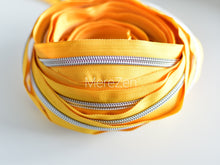 Load image into Gallery viewer, Yellow Zipper Tape with Silver Teeth - No. 5