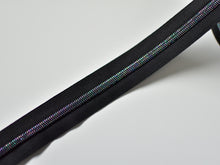 Load image into Gallery viewer, Black Zipper Tape with Iridescent Teeth - No. 5