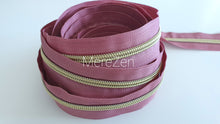 Load image into Gallery viewer, Twilight Lavender Zipper Tape with Gold Teeth - No. 5