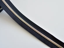 Load image into Gallery viewer, Black Zipper Tape with Light Antique Bronze teeth - No. 5