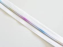 Load image into Gallery viewer, White Zipper Tape with Light Rainbow Teeth - No. 5
