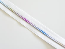 Load image into Gallery viewer, White Zipper Tape with Light Rainbow Teeth - No. 5