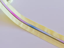 Load image into Gallery viewer, Lemon Zipper Tape with Light Rainbow Teeth - No. 5