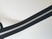 Load image into Gallery viewer, Black Zipper Tape with Silver teeth - No. 5

