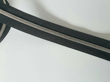 Load image into Gallery viewer, Black Zipper Tape with Antique Silver teeth - No. 5