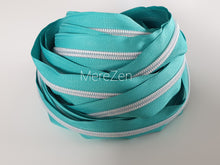 Load image into Gallery viewer, Ocean Zipper Tape with White Iridescent Teeth - No. 5