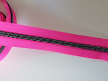 Load image into Gallery viewer, Hot Pink Zipper Tape with Iridescent Teeth - No. 5