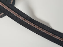 Load image into Gallery viewer, Black Zipper Tape with Antique Copper teeth - No. 5