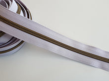 Load image into Gallery viewer, Dove Grey Tape with Antique Bronze teeth - No. 5