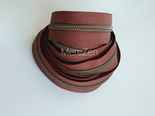 Load image into Gallery viewer, Brown Zipper Tape with Antique Bronze teeth - No. 5