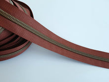 Load image into Gallery viewer, Brown Zipper Tape with Antique Bronze teeth - No. 5