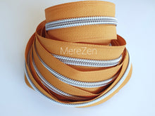 Load image into Gallery viewer, Honey Zipper Tape with Silver teeth - No. 5