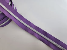 Load image into Gallery viewer, Purple Zipper Tape with Silver Teeth - No. 5