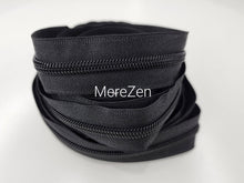 Load image into Gallery viewer, Black Zipper Tape with Black Teeth - No. 5