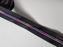 Load image into Gallery viewer, Black Zipper Tape with Night Garden Teeth - No. 5